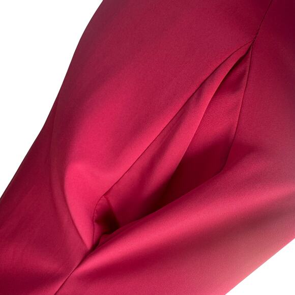St. Michael M&S 10/12 Red Satin Look Maxi Robe Dressing Gown Shawl Collar UK - Picture 6 of 9